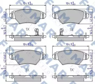 FOMAR FRICTION fo668181 -  Комплект тормозных колодок, дисковый тормоз